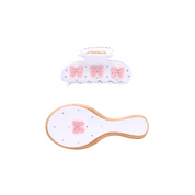 Pink Bows Clip & Mini Brush Set
