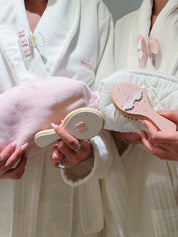 Pink Bows Clip & Mini Brush Set